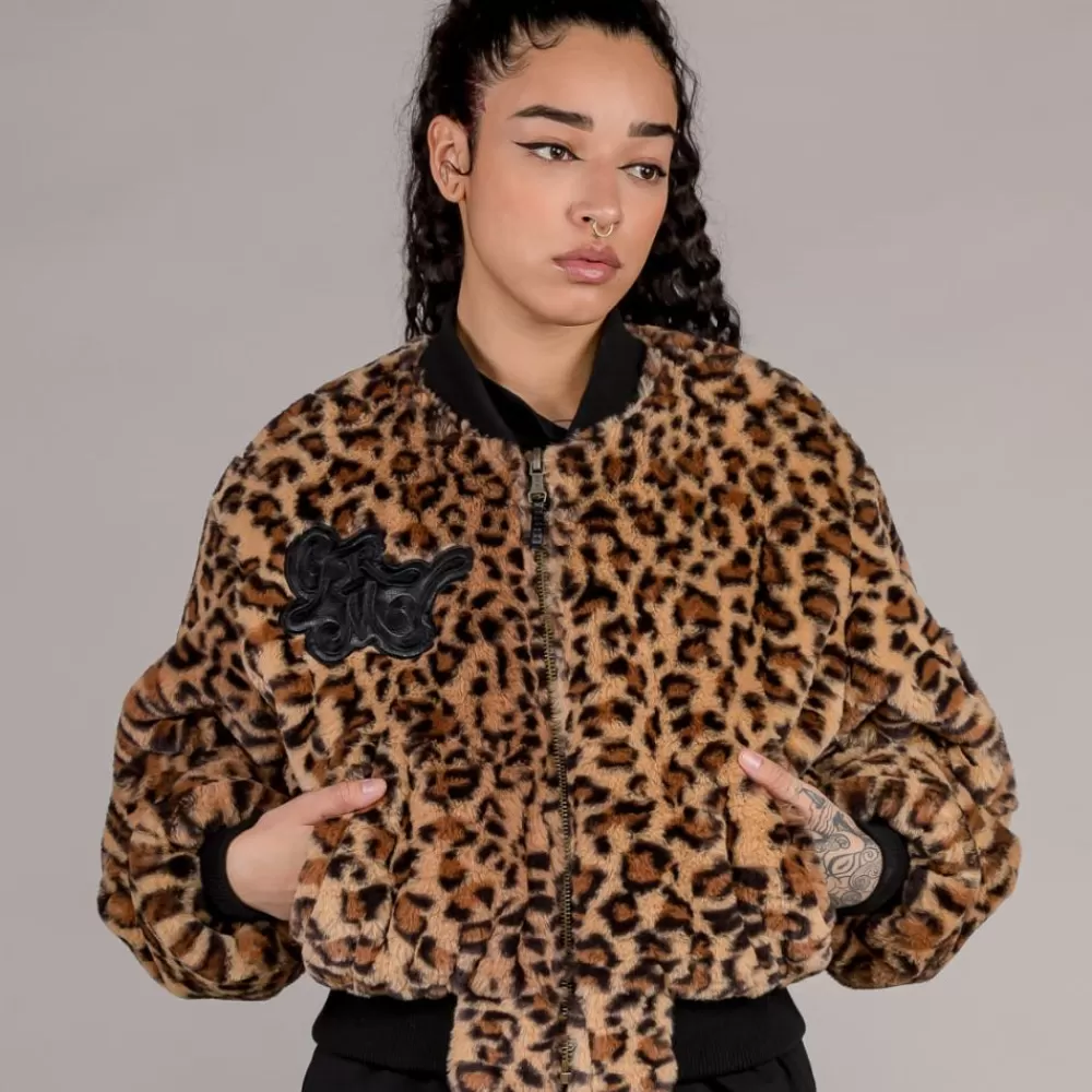 Grimey Chaqueta Bomber De Chica "Westbound" Fur - Leopard | Fall 22 New