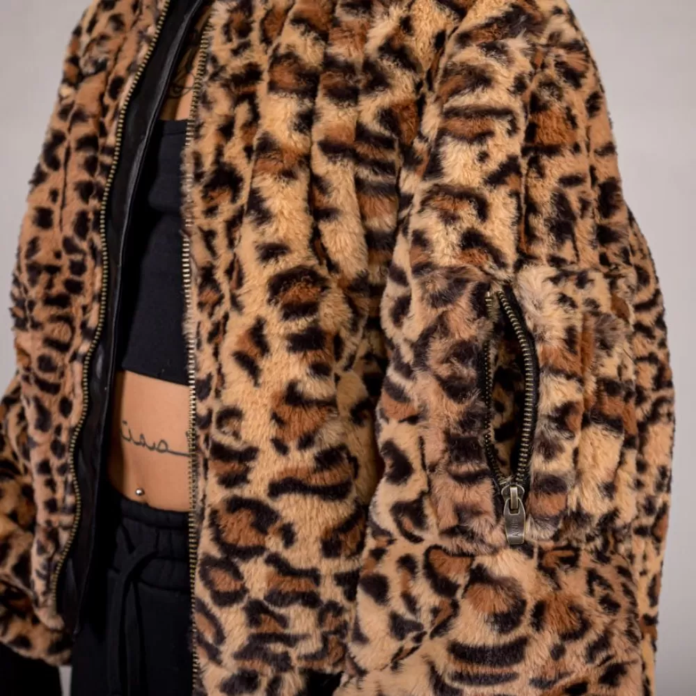 Grimey Chaqueta Bomber De Chica "Westbound" Fur - Leopard | Fall 22 New