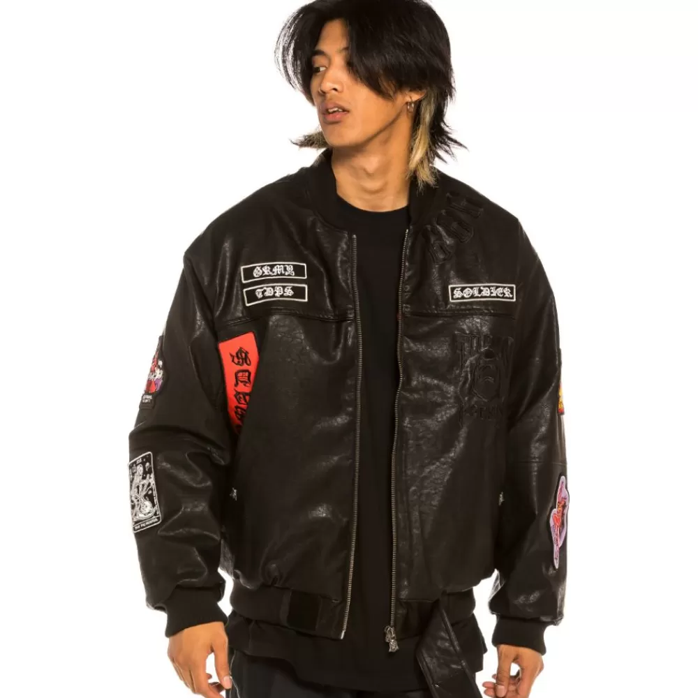 Grimey Chaqueta Bomber "Cecilio X Grmy" Pu Leather | Black - Fall 21 Flash Sale