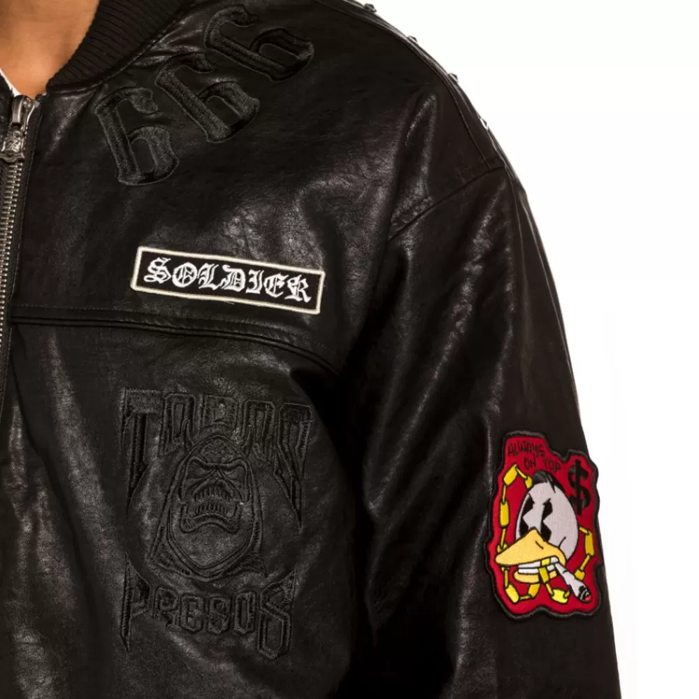 Grimey Chaqueta Bomber "Cecilio X Grmy" Pu Leather | Black - Fall 21 Flash Sale