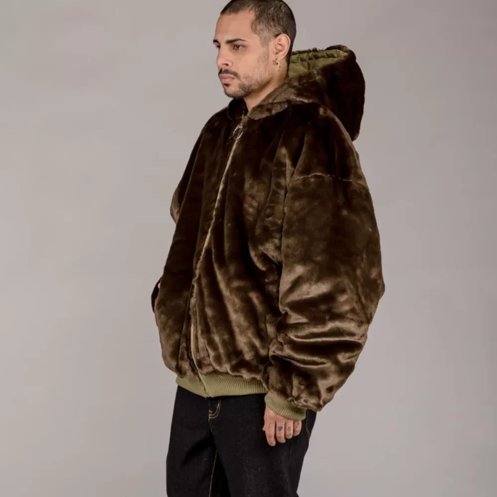 Grimey Chaqueta Bomber Lost Boys Reversible Fur - Brown | Winter 22 Sale