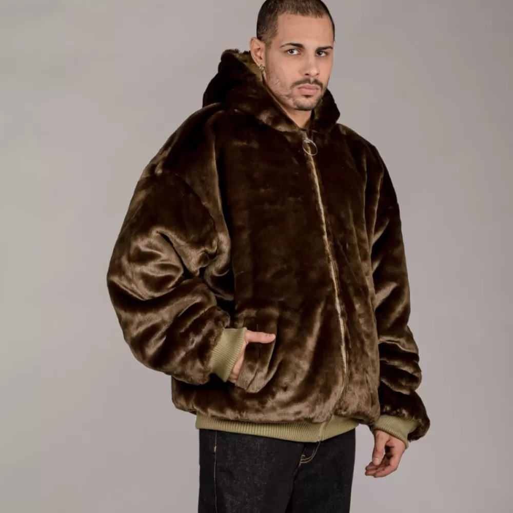 Grimey Chaqueta Bomber Lost Boys Reversible Fur - Brown | Winter 22 Sale