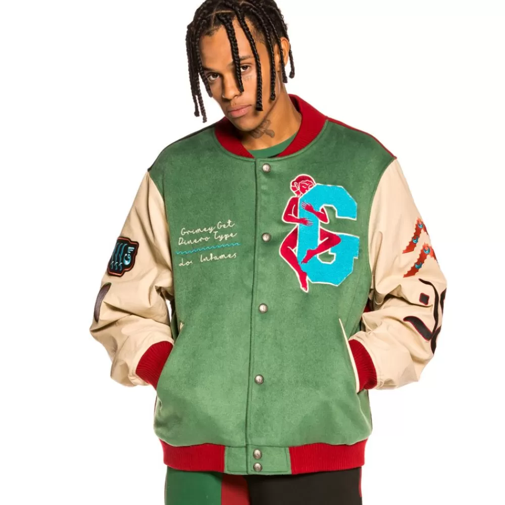 Grimey Chaqueta De Baseball "Singgang Junction" - Green | Fall 21 Hot