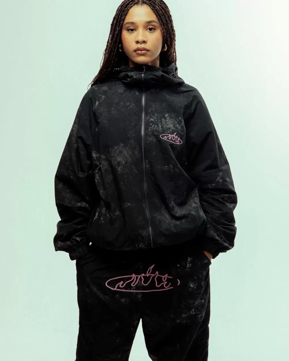 Grimey Chaqueta Melted Stone Tie And Dye Vintage - Black | Fw23 New