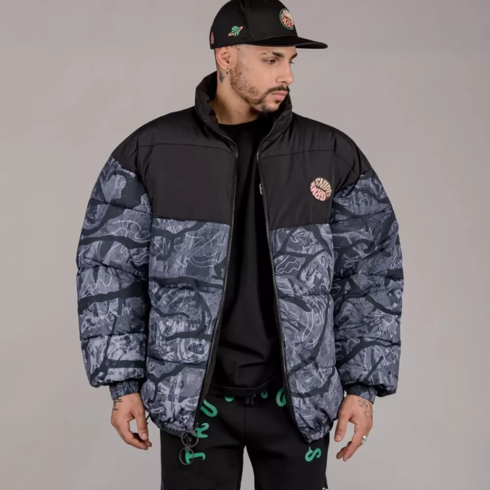 Grimey Chaqueta Puffy "Snipes X True Roots" - Black | Fall 22 Cheap