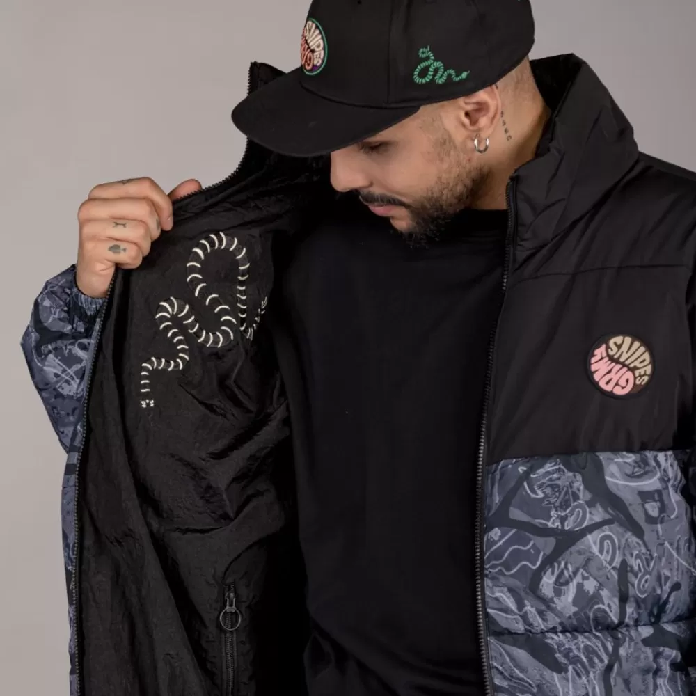 Grimey Chaqueta Puffy "Snipes X True Roots" - Black | Fall 22 Cheap