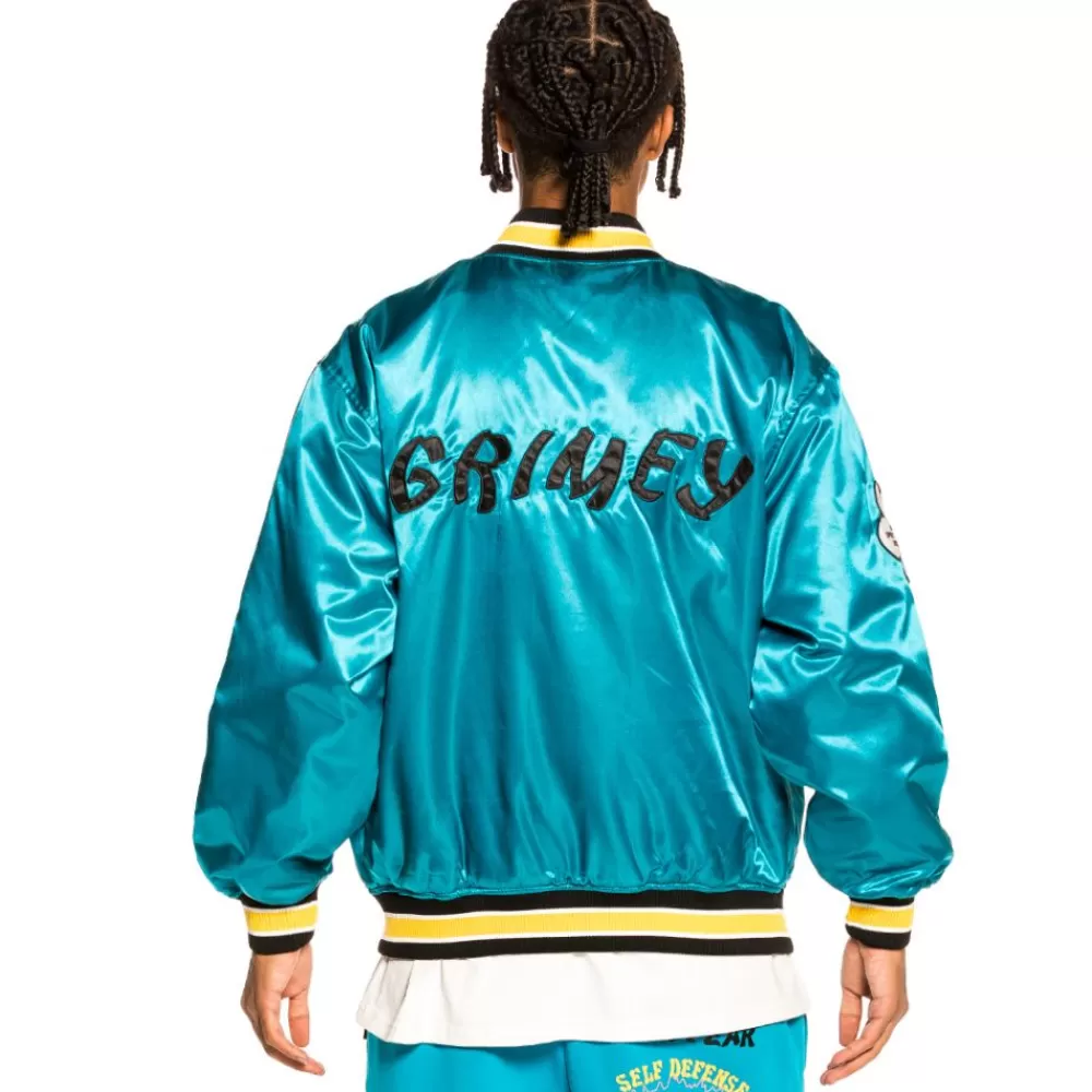 Grimey Chaqueta Satinada Reversible "Destroy All Fear" - Black/Blue | Fall 21 Flash Sale