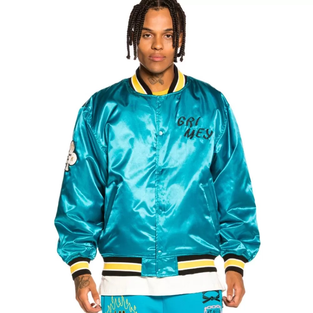 Grimey Chaqueta Satinada Reversible "Destroy All Fear" - Blue | Fall 21 Store