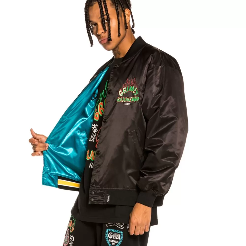 Grimey Chaqueta Satinada Reversible "Destroy All Fear" - Blue | Fall 21 Store
