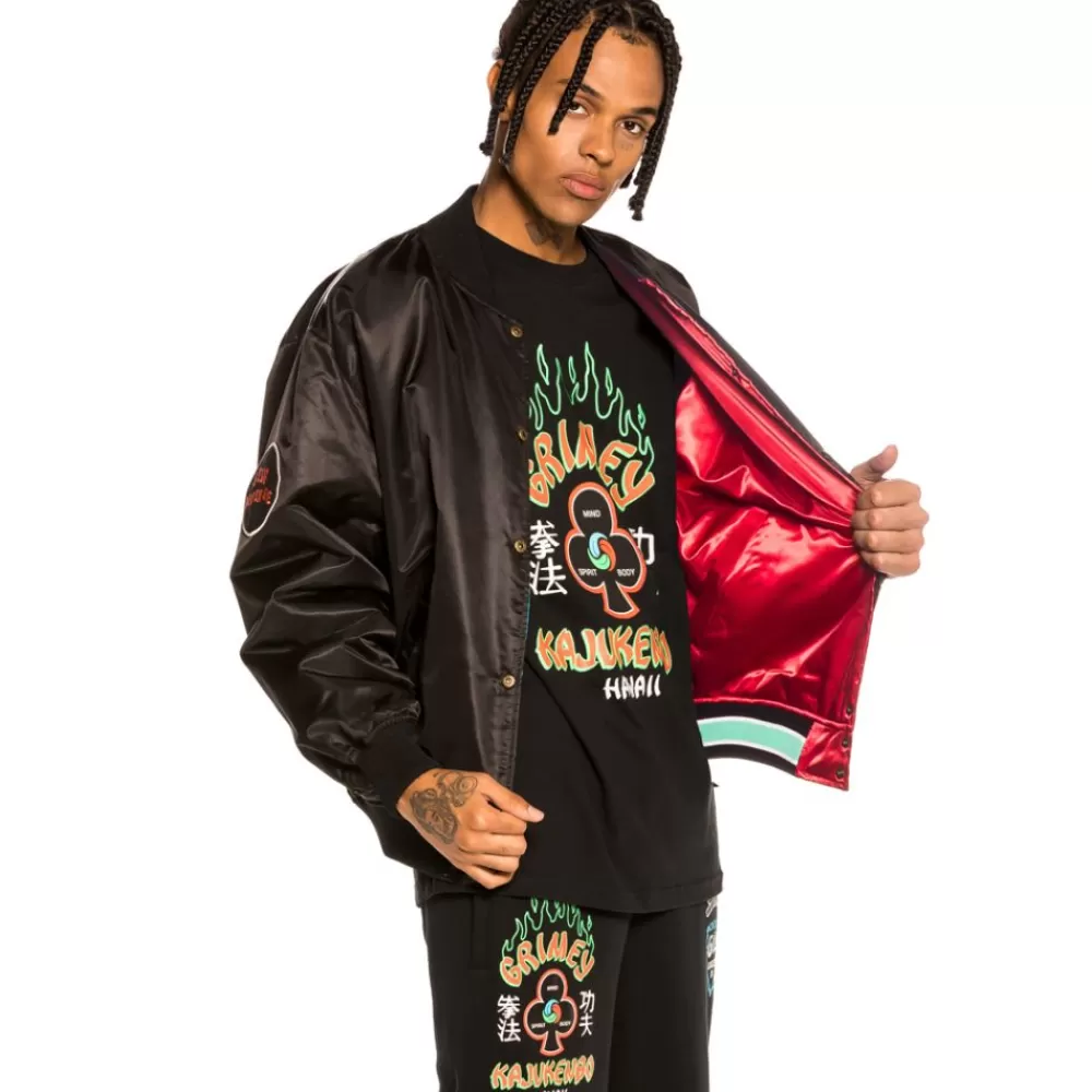 Grimey Chaqueta Satinada Reversible "Destroy All Fear" - Red | Fall 21 Sale