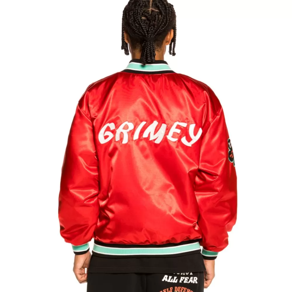 Grimey Chaqueta Satinada Reversible "Destroy All Fear" - Red | Fall 21 Sale
