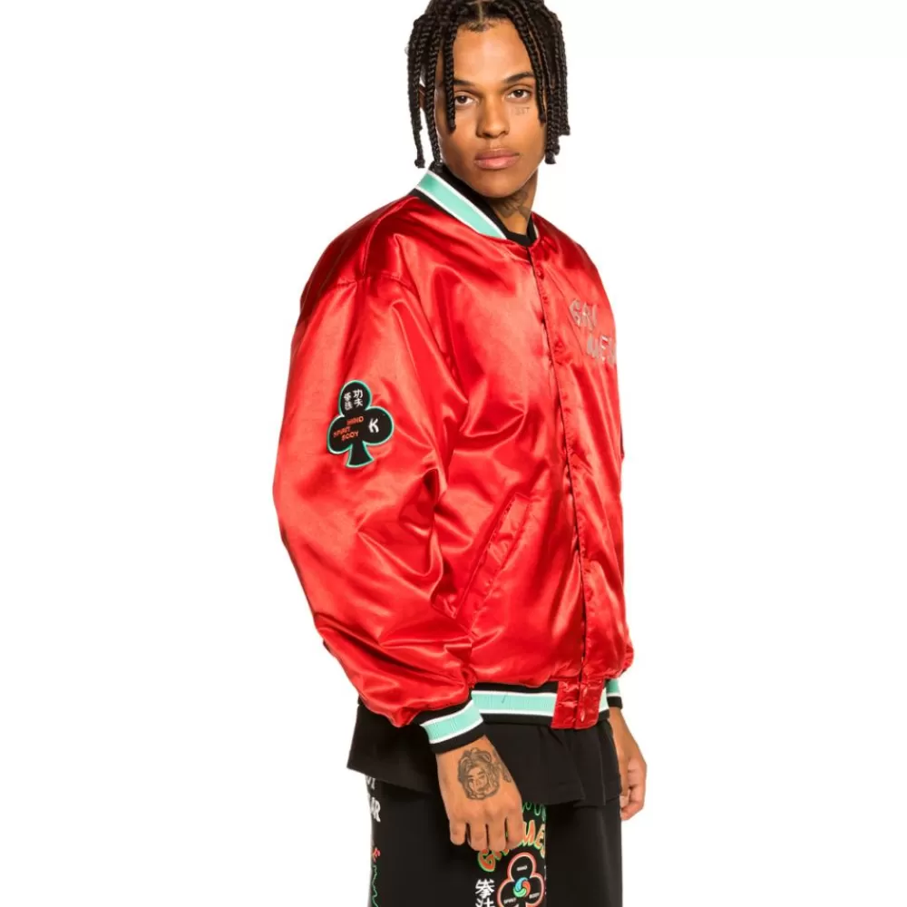 Grimey Chaqueta Satinada Reversible "Destroy All Fear" - Red | Fall 21 Sale