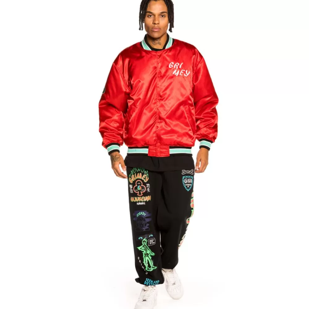 Grimey Chaqueta Satinada Reversible "Destroy All Fear" - Red | Fall 21 Sale