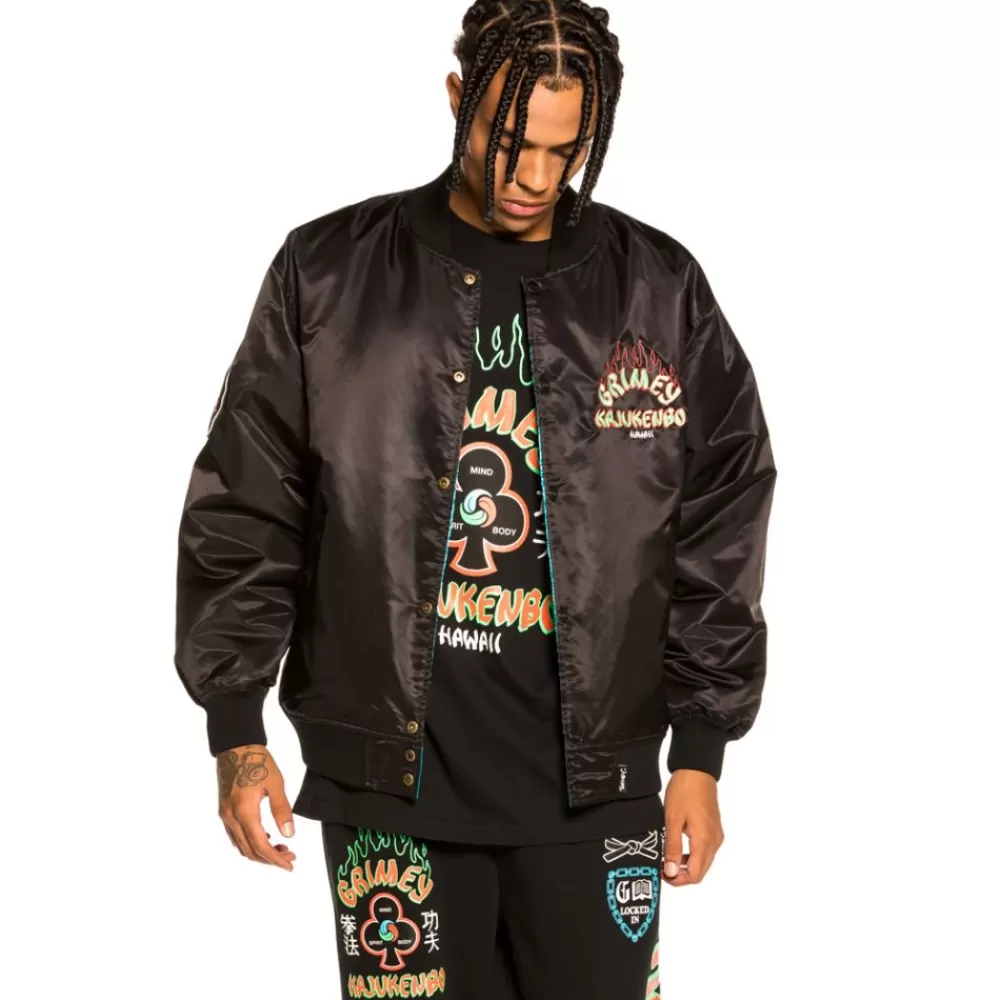Grimey Chaqueta Satinada Reversible "Destroy All Fear" - Red | Fall 21 Sale