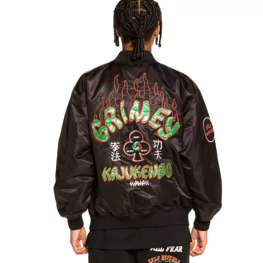 Grimey Chaqueta Satinada Reversible "Destroy All Fear" - Red | Fall 21 Sale