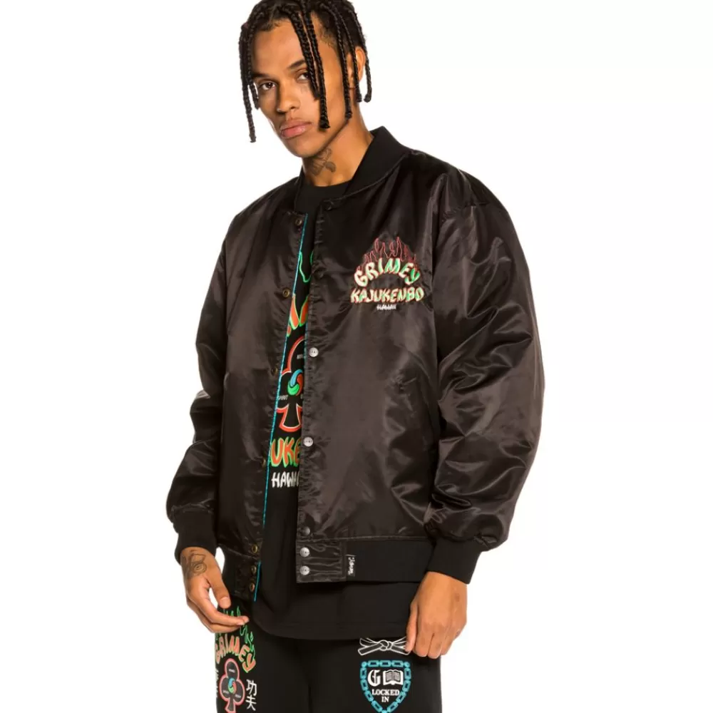 Grimey Chaqueta Satinada Reversible "Destroy All Fear" - Red | Fall 21 Sale