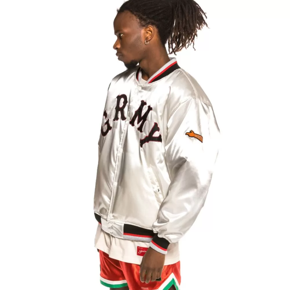 Grimey Chaqueta Satinada Reversible "The Loot" - White Ii | Spring 21 Shop