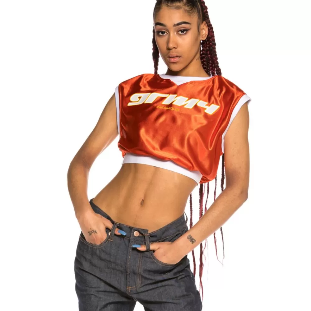 Grimey Crop Top Chica Acknowledge Ss20 Orange Fashion