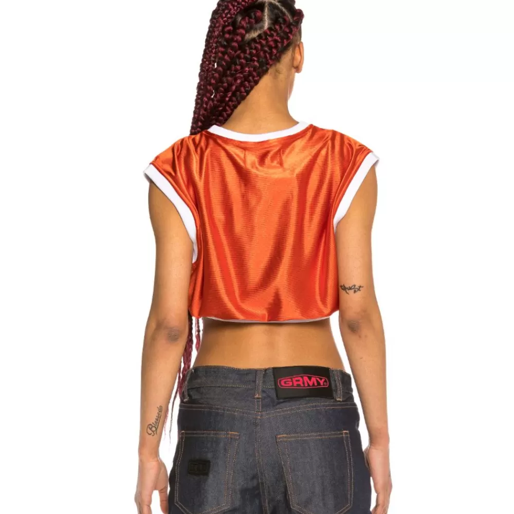 Grimey Crop Top Chica Acknowledge Ss20 Orange Fashion