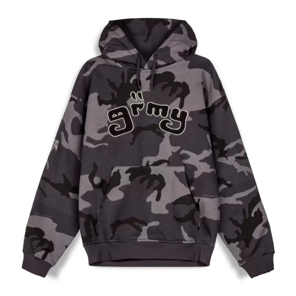 Grimey All Over Print Tusker Temple Vintage Hoodie Black | Fw23 Discount