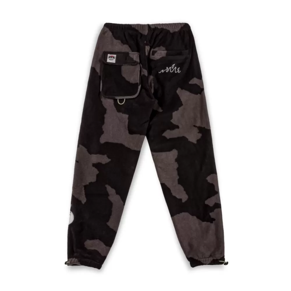 Grimey Back At You All Over Print Polar Fleece Track Pants - Black Store