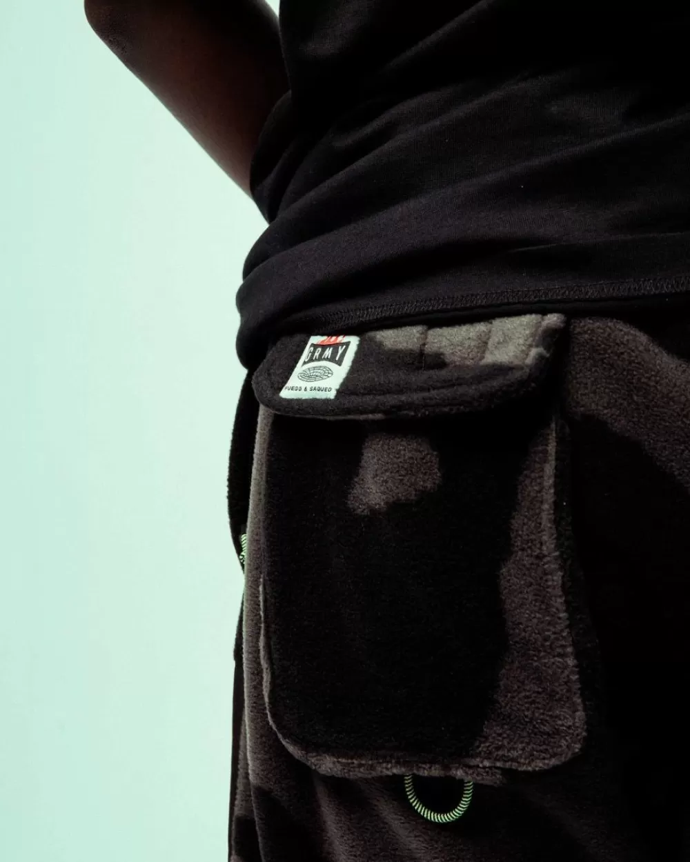 Grimey Back At You All Over Print Polar Fleece Track Pants - Black Store