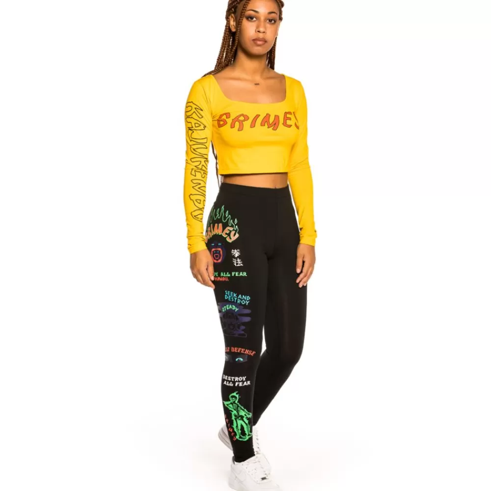 Grimey Leggins De Chica "Destroy All Fear" - Black | Fall 21 Clearance