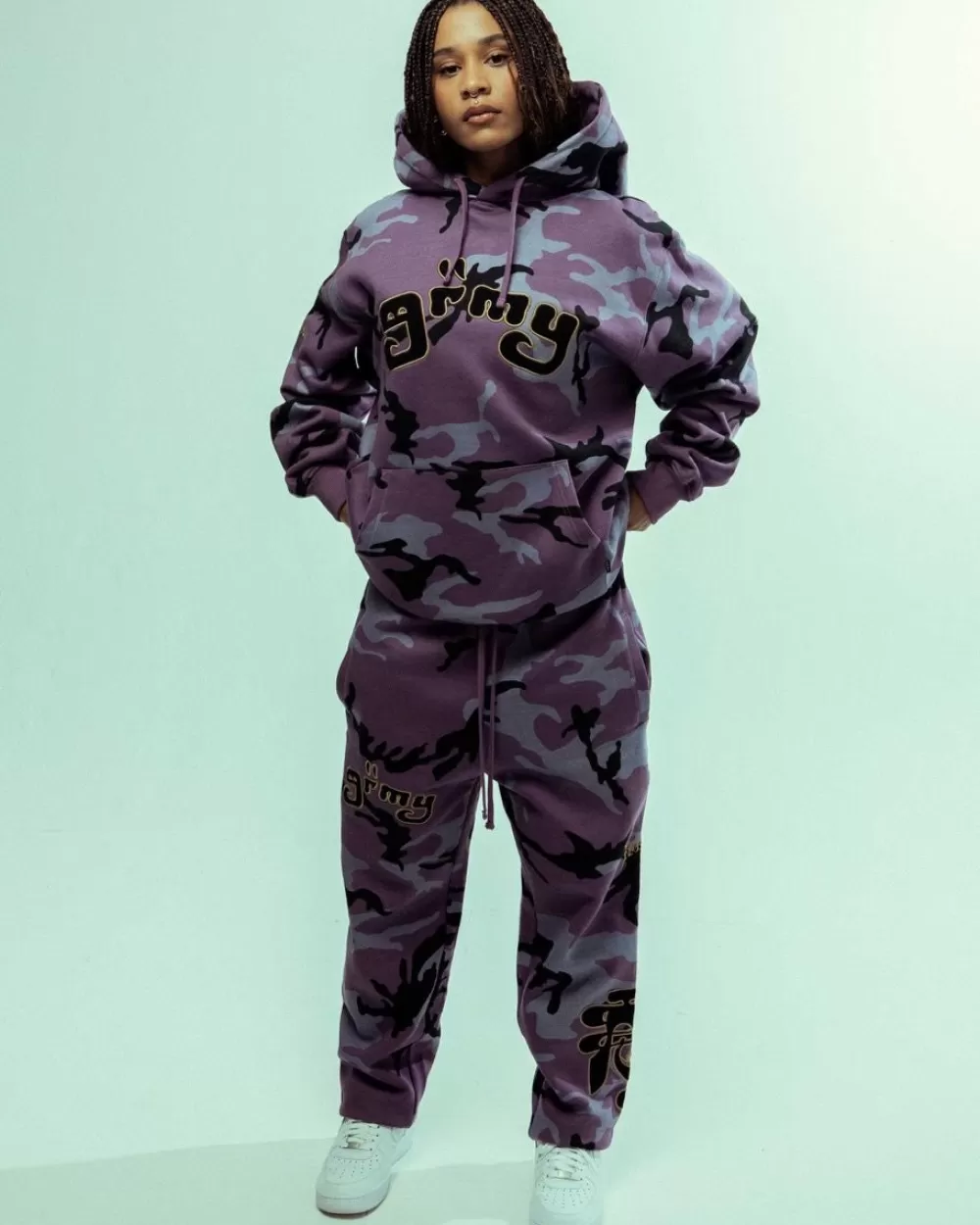 Grimey Pantalon Chandal All Over Print Tusker Temple - Purple | Fw23 Outlet