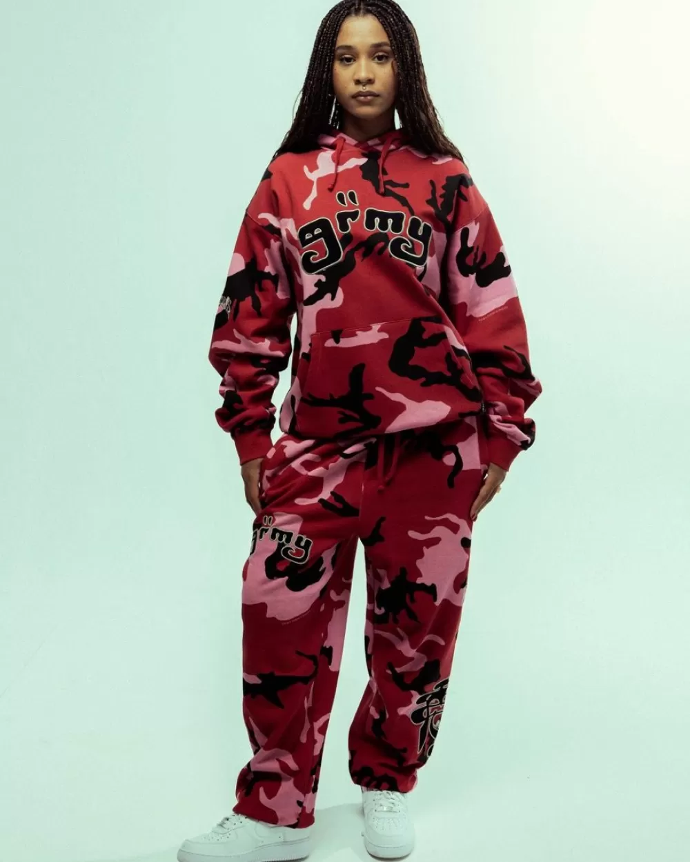 Grimey Pantalon Chandal All Over Print Tusker Temple - Red | Fw23 Outlet