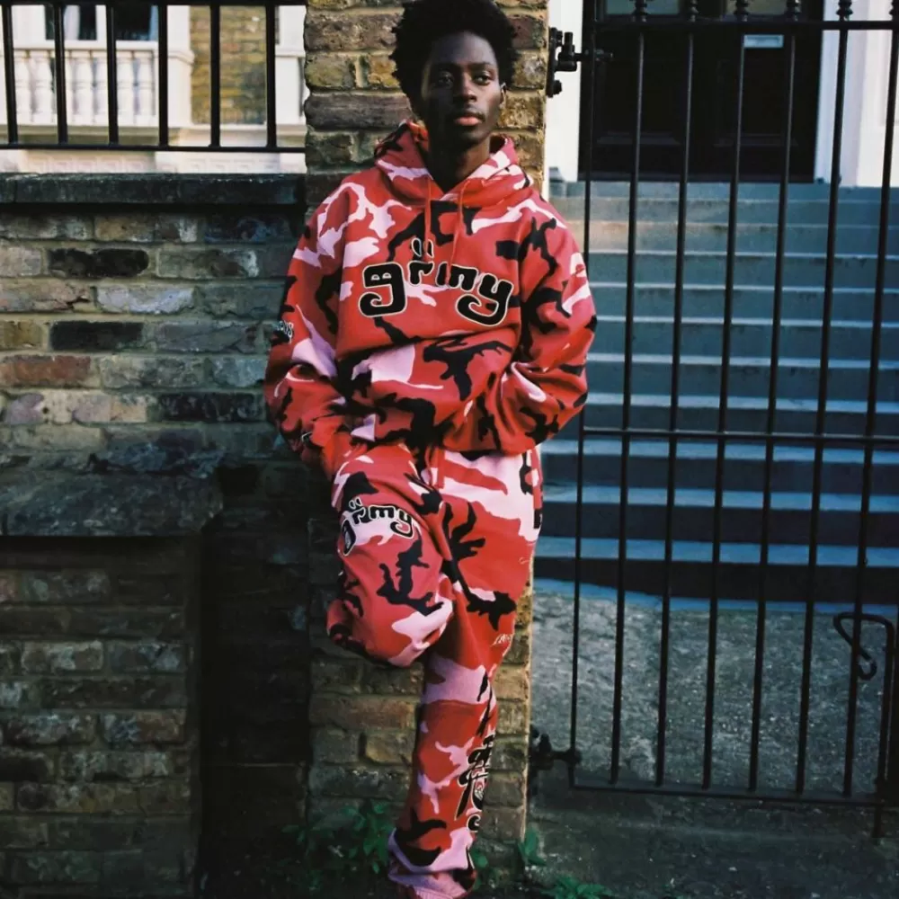 Grimey Pantalon Chandal All Over Print Tusker Temple - Red | Fw23 Outlet