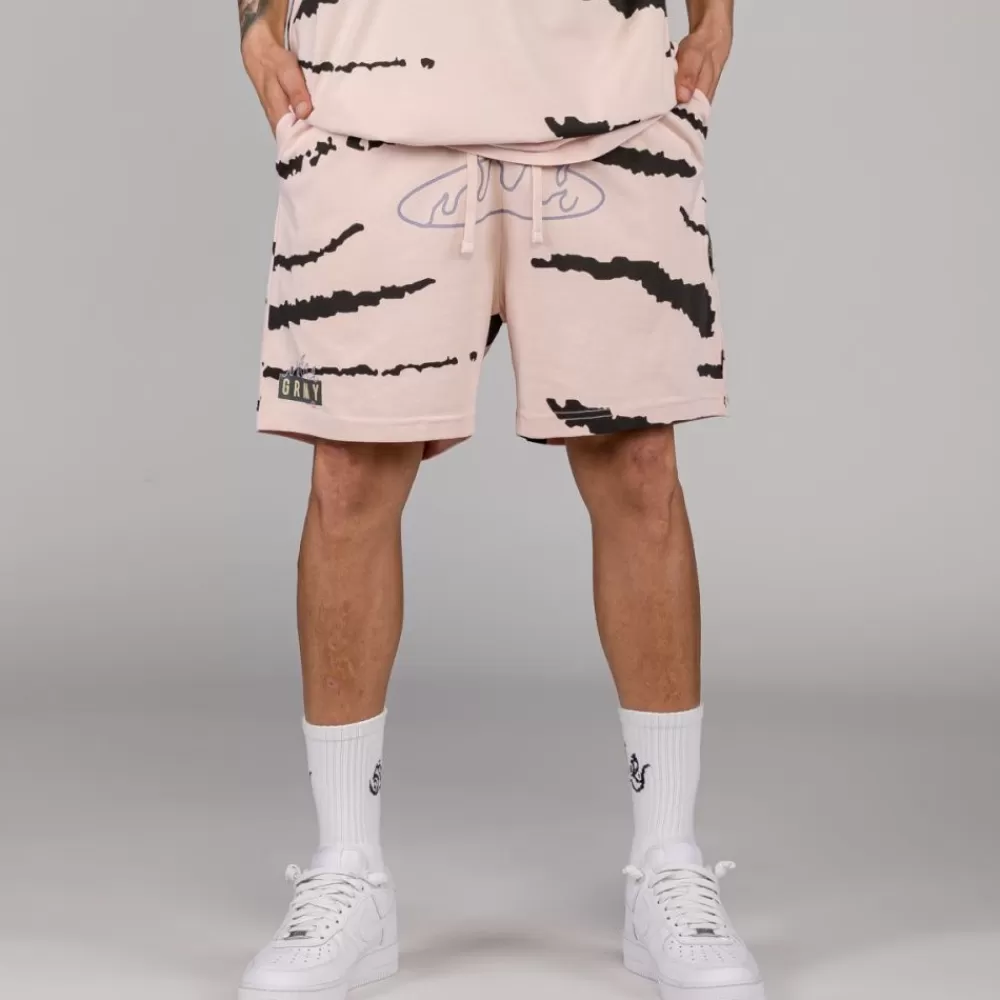 Grimey Pantalon Corto Cloven Tongues All Over Print - Cream | Summer 23 Store