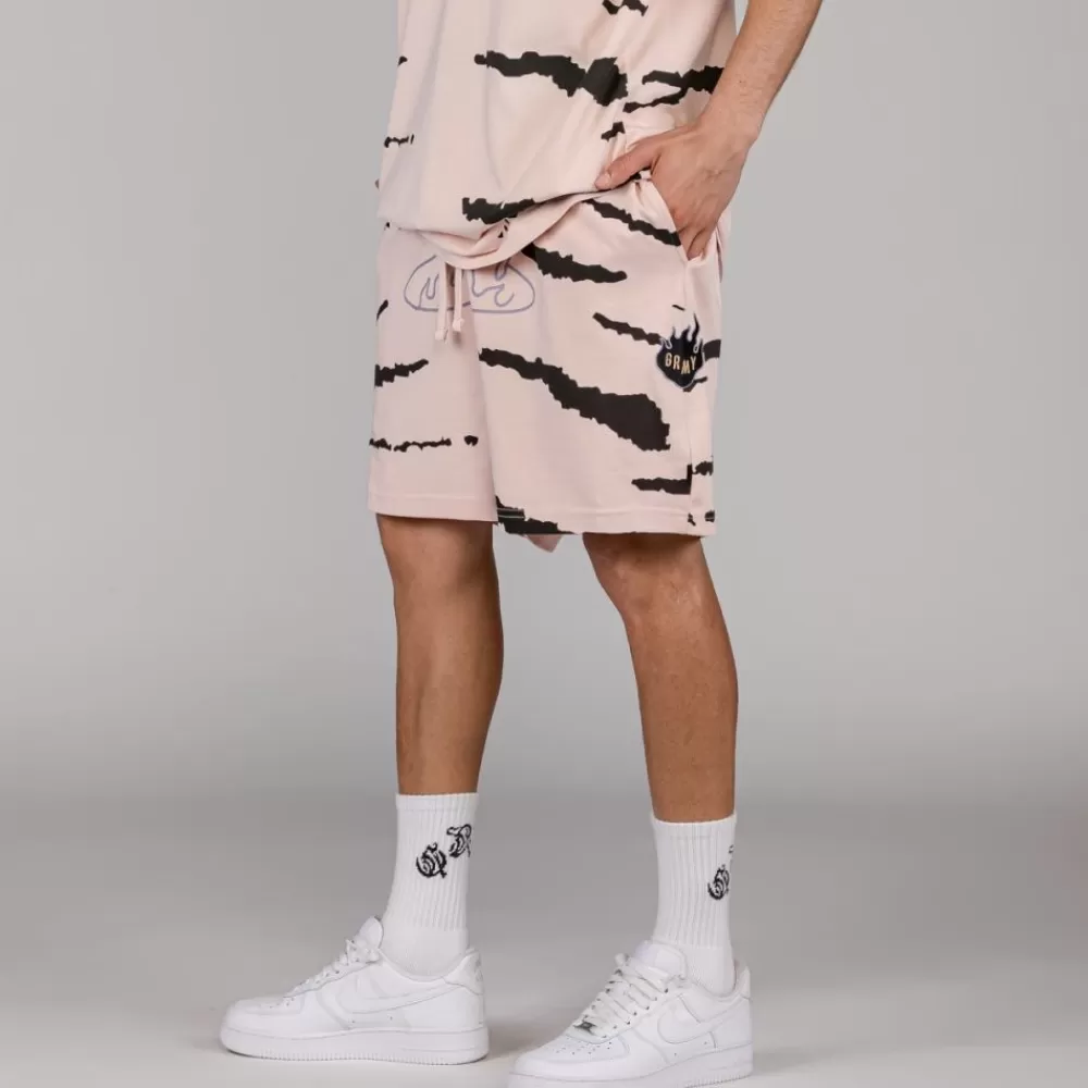 Grimey Pantalon Corto Cloven Tongues All Over Print - Cream | Summer 23 Store