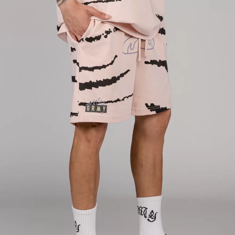 Grimey Pantalon Corto Cloven Tongues All Over Print - Cream | Summer 23 Store