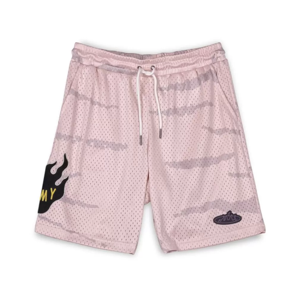 Grimey Pantalon Corto Cloven Tongues All Over Print Mesh - Cream | Summer 23 Store