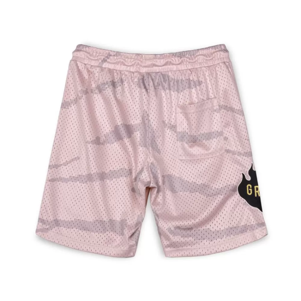 Grimey Pantalon Corto Cloven Tongues All Over Print Mesh - Cream | Summer 23 Store