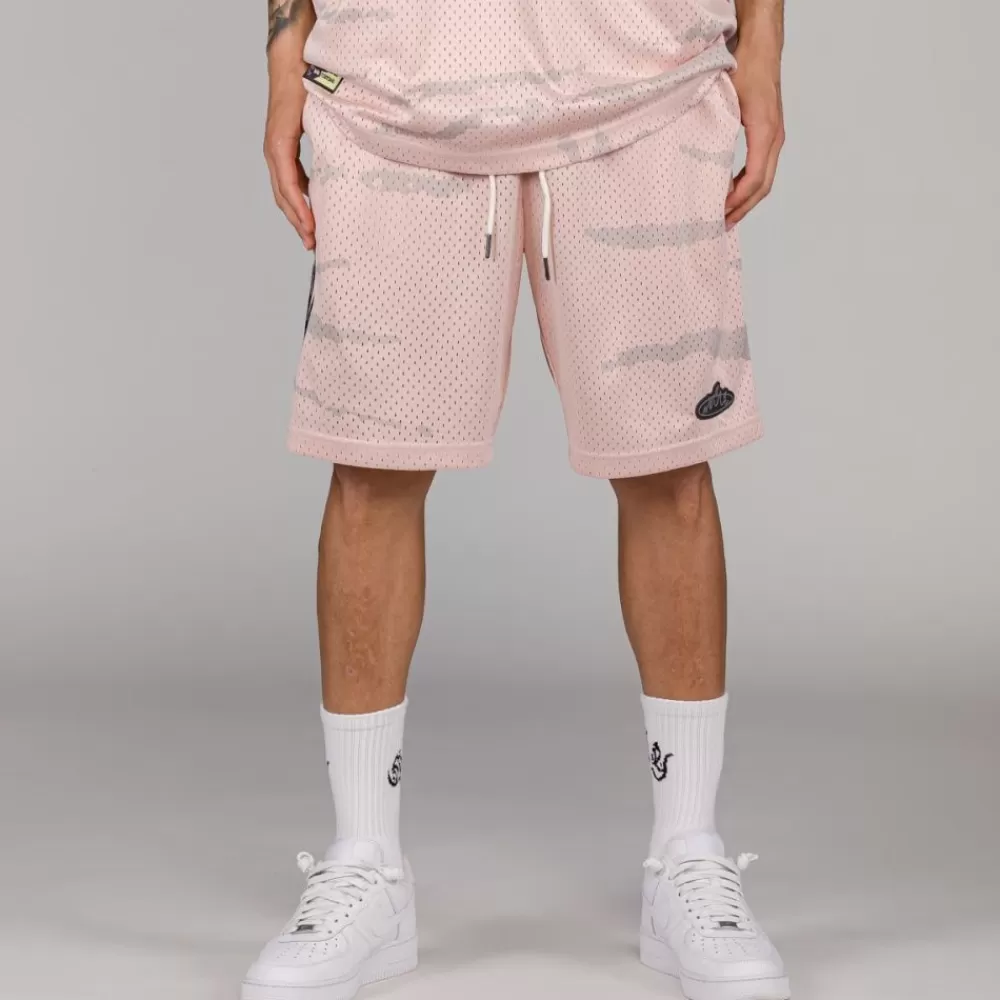 Grimey Pantalon Corto Cloven Tongues All Over Print Mesh - Cream | Summer 23 Store