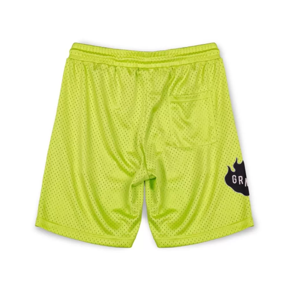 Grimey Pantalon Corto Cloven Tongues Mesh - Fluor Lime | Summer 23 Sale