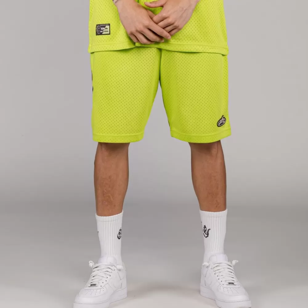 Grimey Pantalon Corto Cloven Tongues Mesh - Fluor Lime | Summer 23 Sale