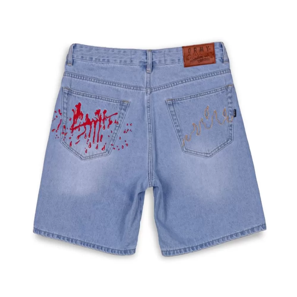 Grimey Pantalon Corto The Toughest - Washed Light Blue | Spring 23 Cheap