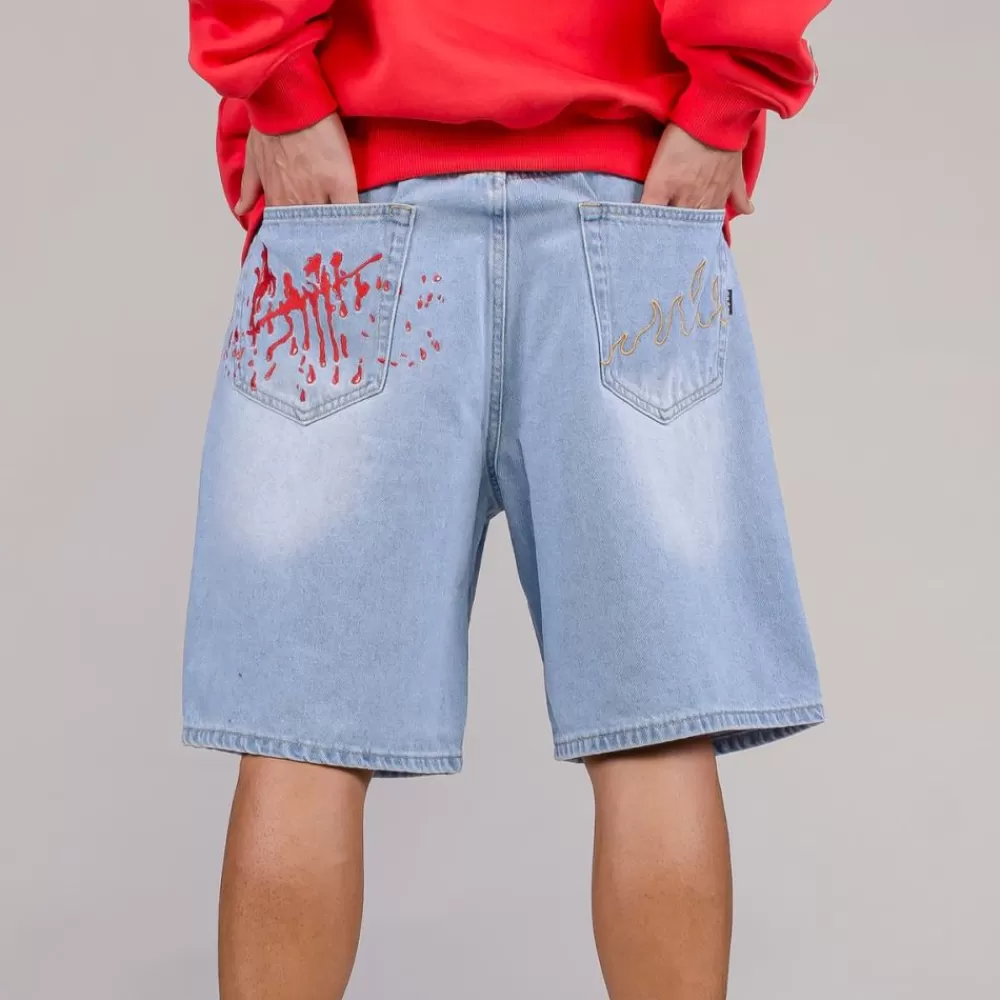 Grimey Pantalon Corto The Toughest - Washed Light Blue | Spring 23 Cheap