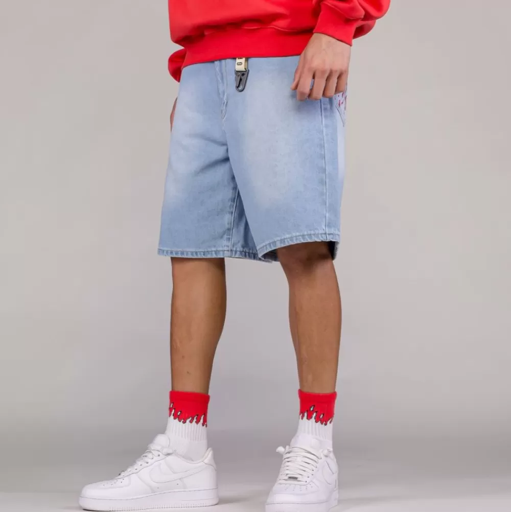 Grimey Pantalon Corto The Toughest - Washed Light Blue | Spring 23 Cheap
