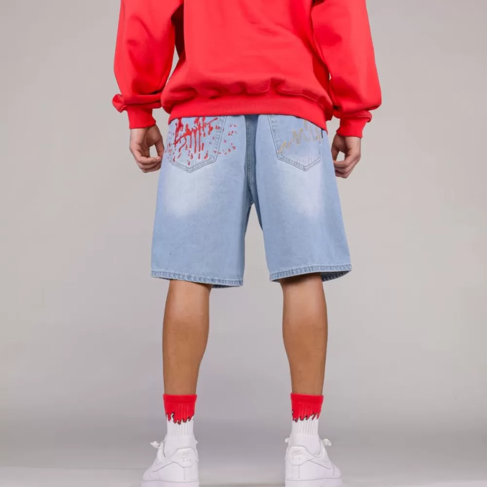 Grimey Pantalon Corto The Toughest - Washed Light Blue | Spring 23 Cheap