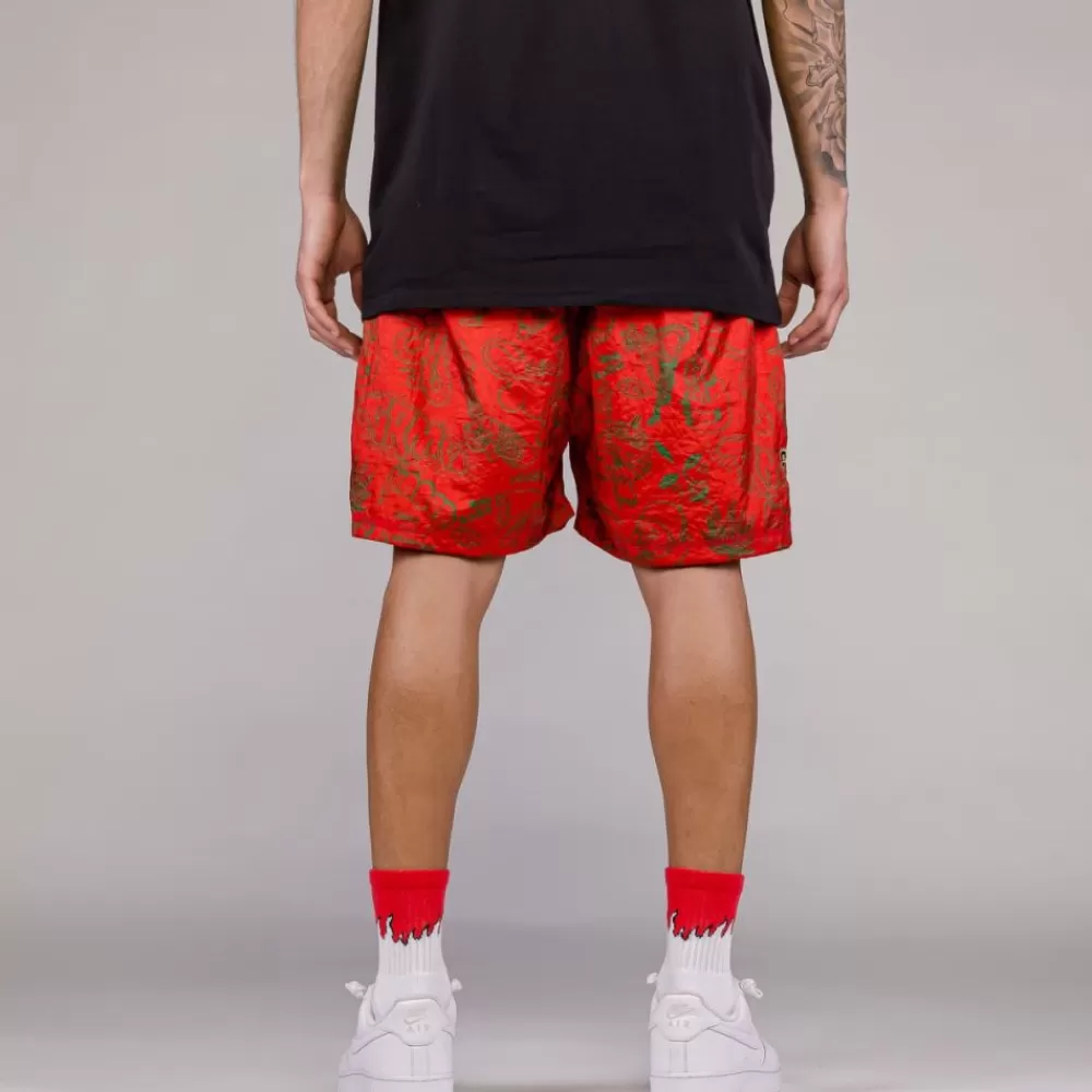 Grimey Pantalon Corto The Toughest Satin - Red | Spring 23 Clearance