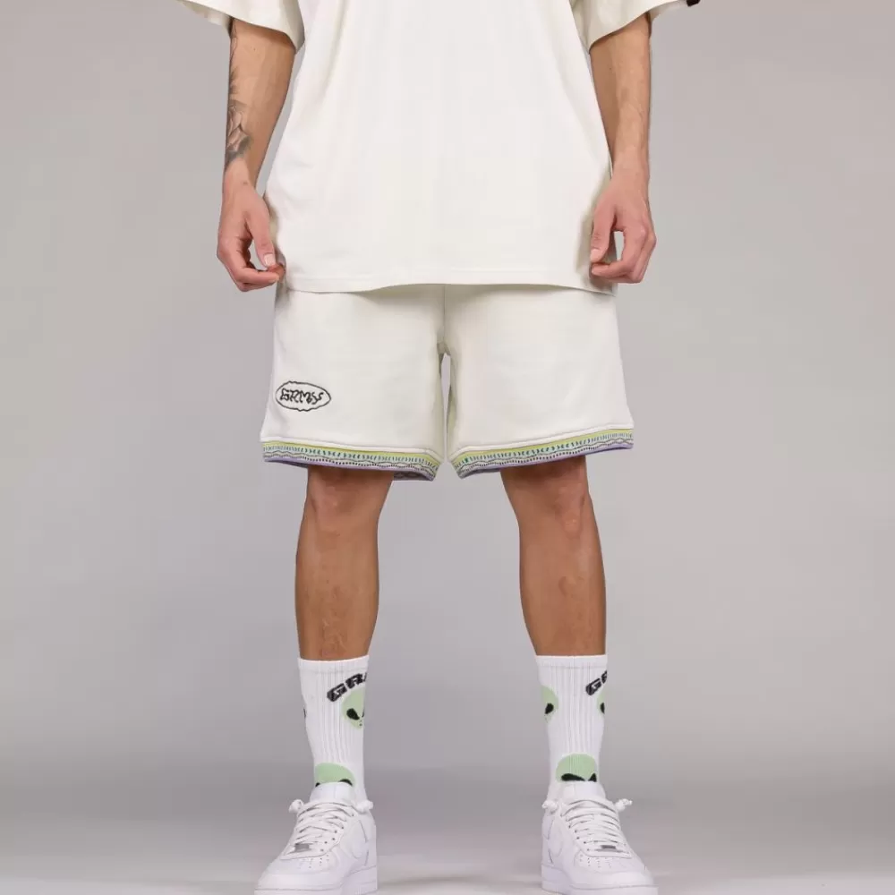 Grimey Pantalon Corto Ufollow Grmy - White | Spring 23 Cheap