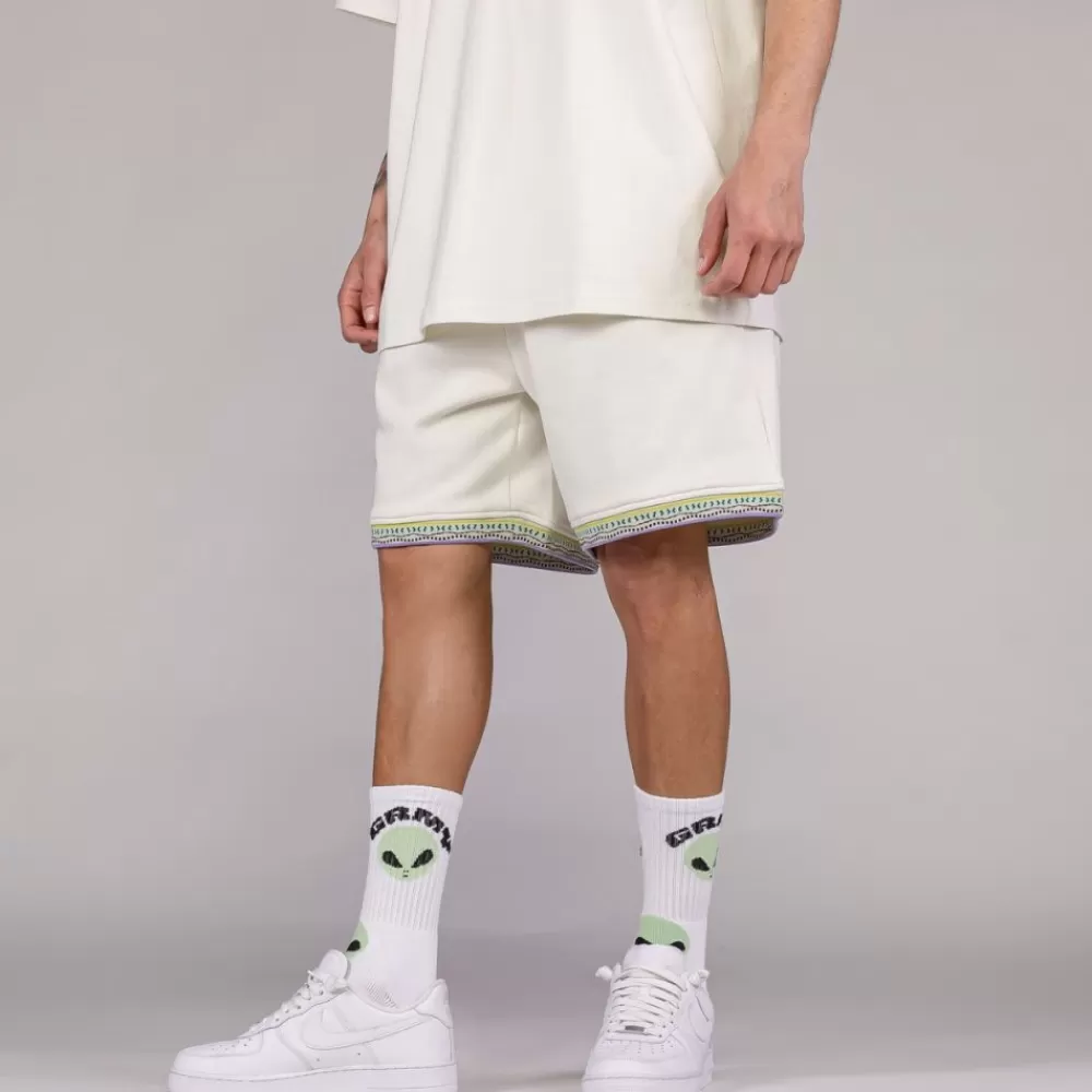 Grimey Pantalon Corto Ufollow Grmy - White | Spring 23 Cheap