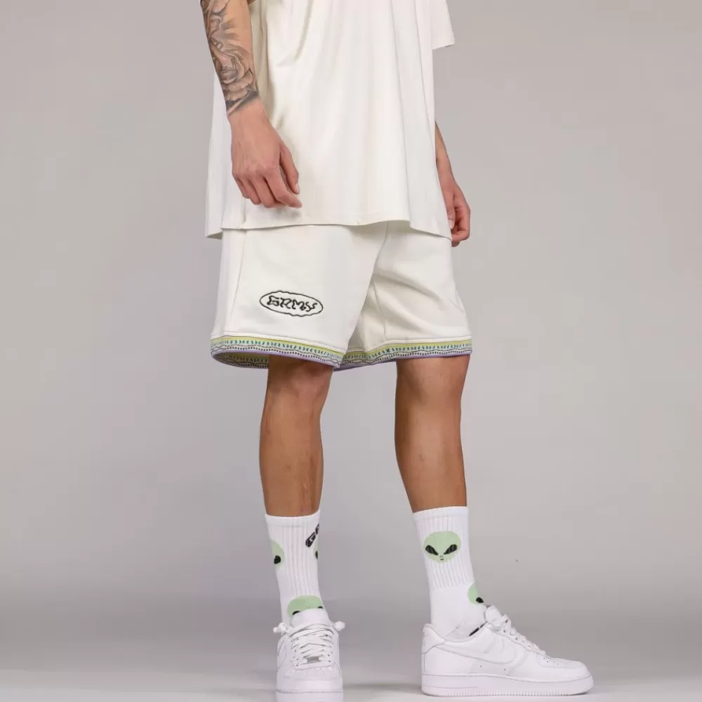 Grimey Pantalon Corto Ufollow Grmy - White | Spring 23 Cheap