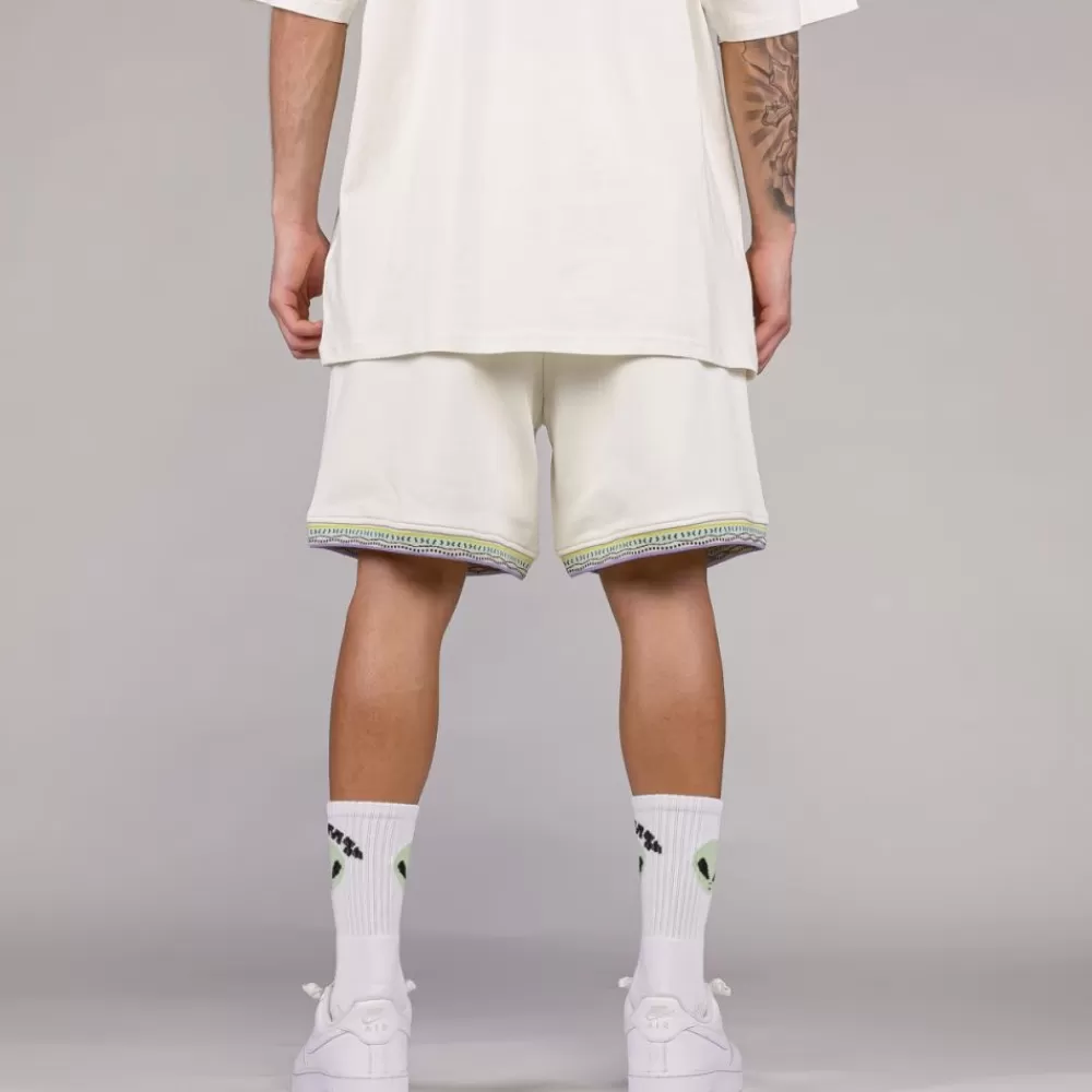 Grimey Pantalon Corto Ufollow Grmy - White | Spring 23 Cheap