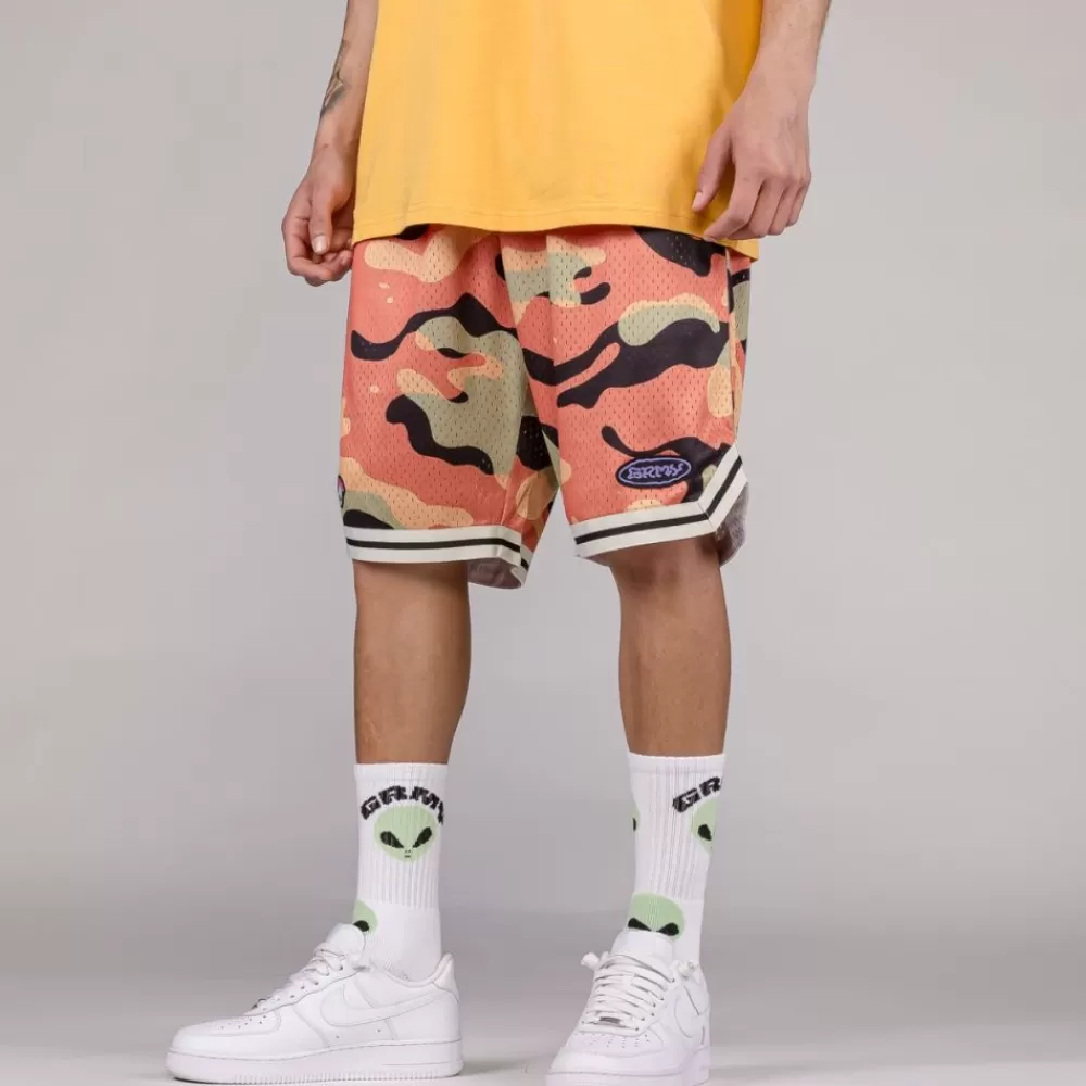 Grimey Pantalon Corto Ufollow Mesh Basket - Brown | Spring 23 Outlet