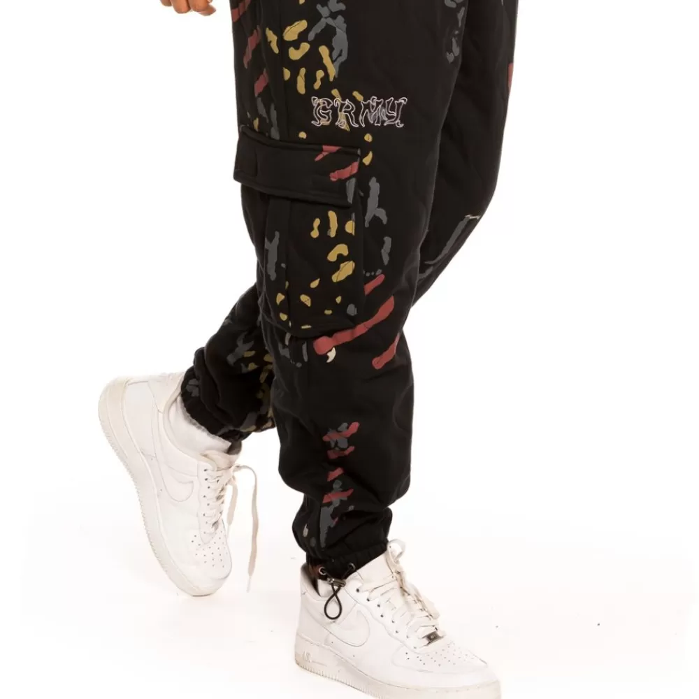 Grimey Pantalon "Jazz Thing" Padded All Over Print Sweatpants - Black | Fall 21 Hot