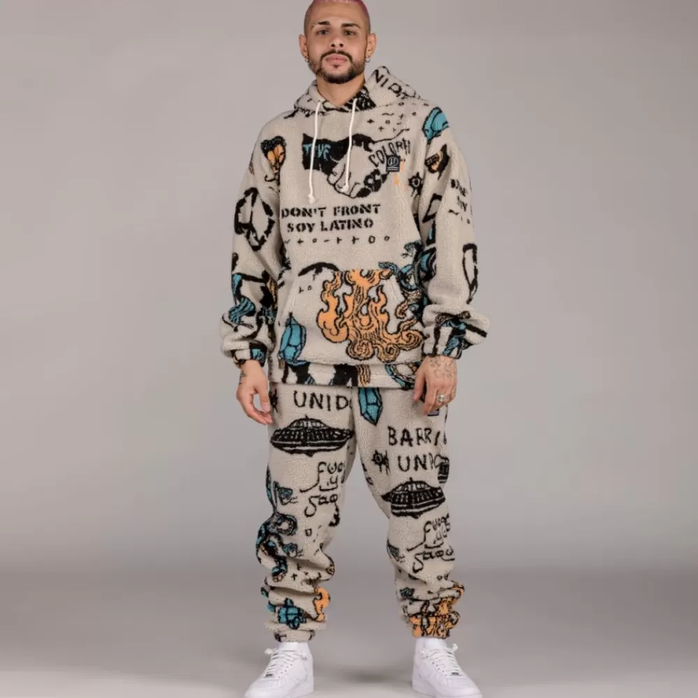 Grimey Pantalon Lost Boys All Over Sweatpants - Cream | Winter 22 Hot
